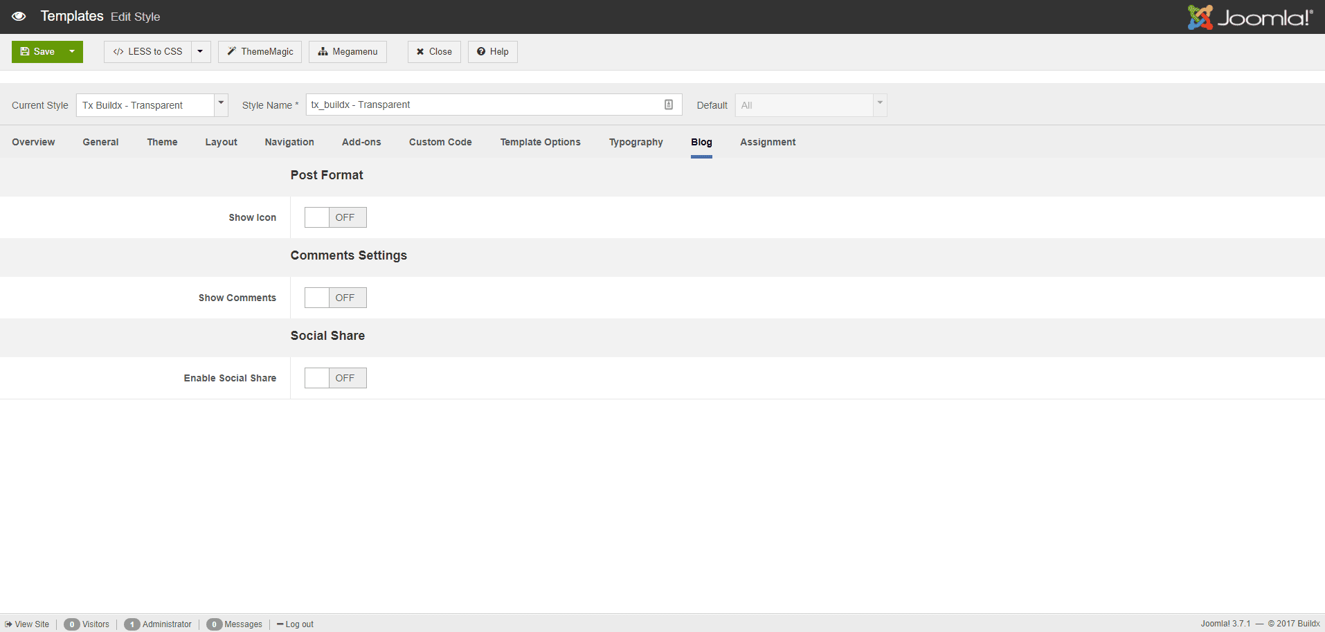 Blog Settings