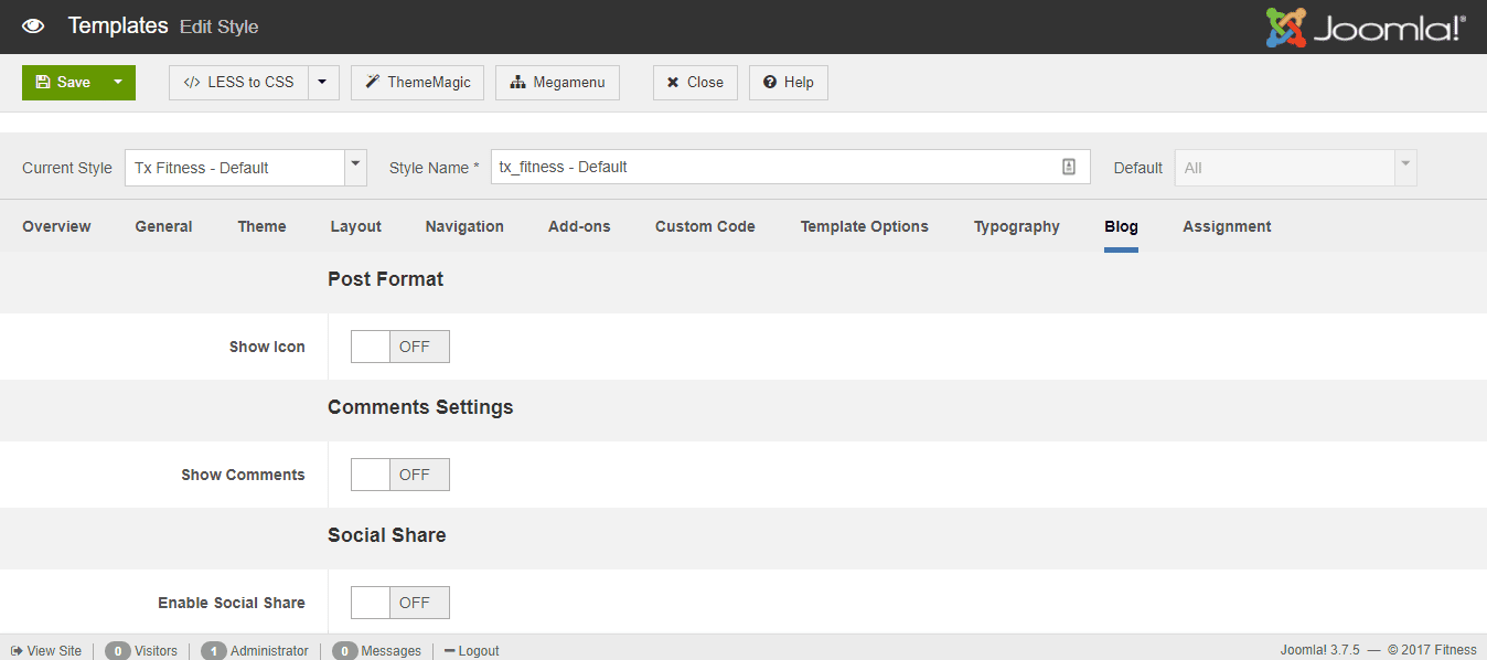 Blog Settings