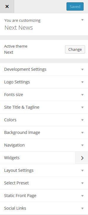 Customizer Options