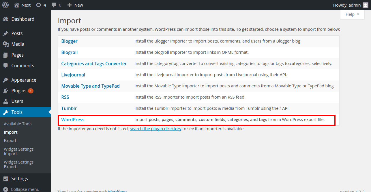 Import data