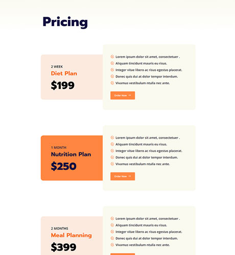 Pricing - Dietitian