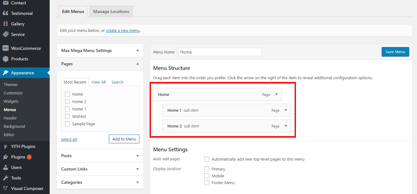Dropdown Menu