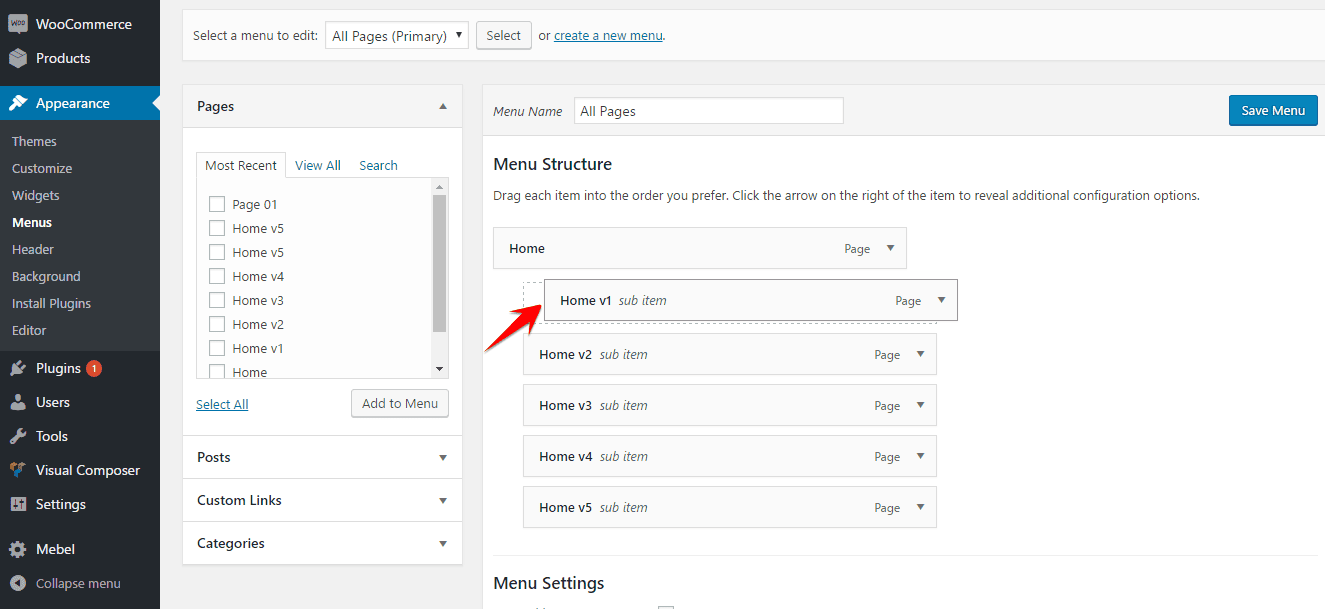 Dropdown Menu