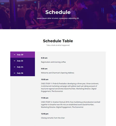 Schedule - Event