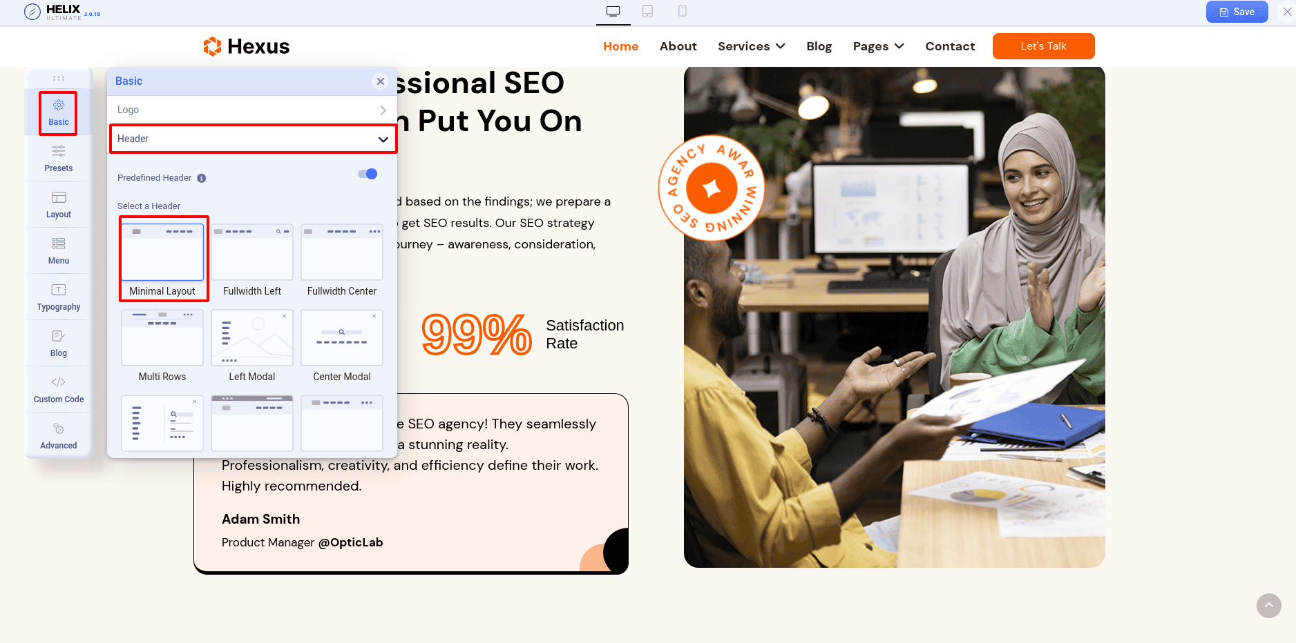 builder footer