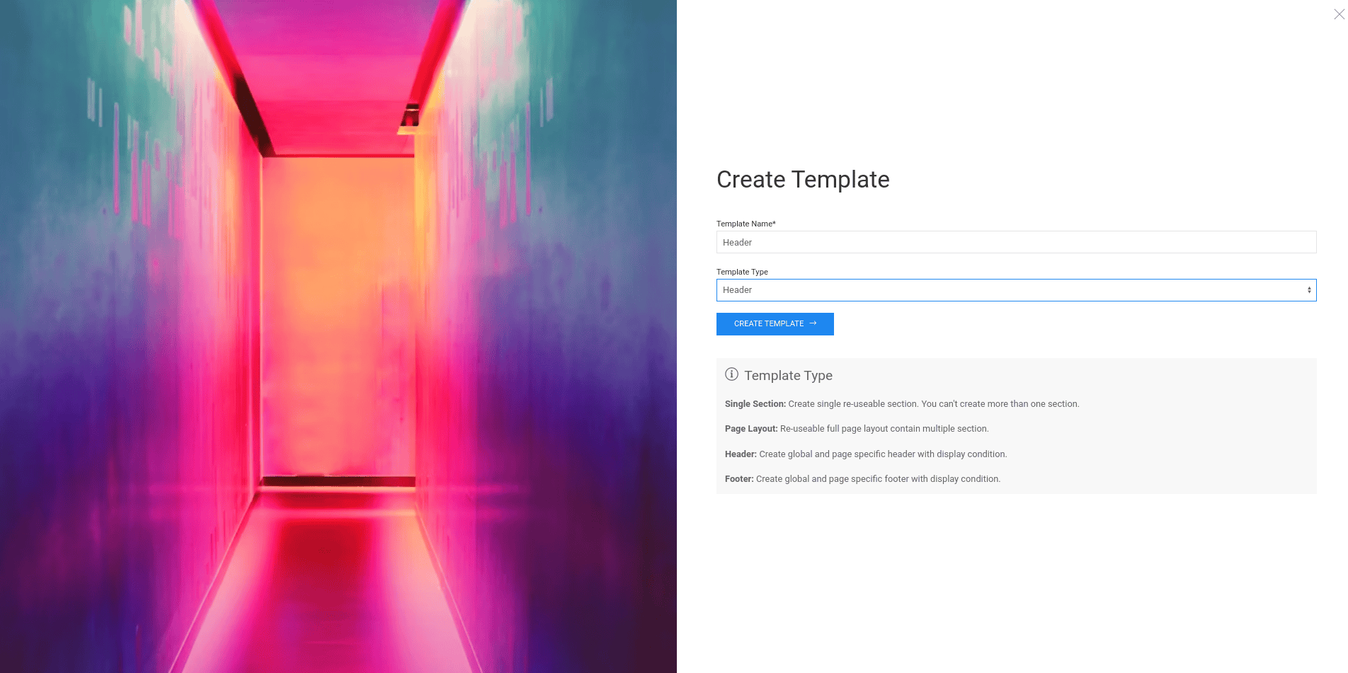 header setup