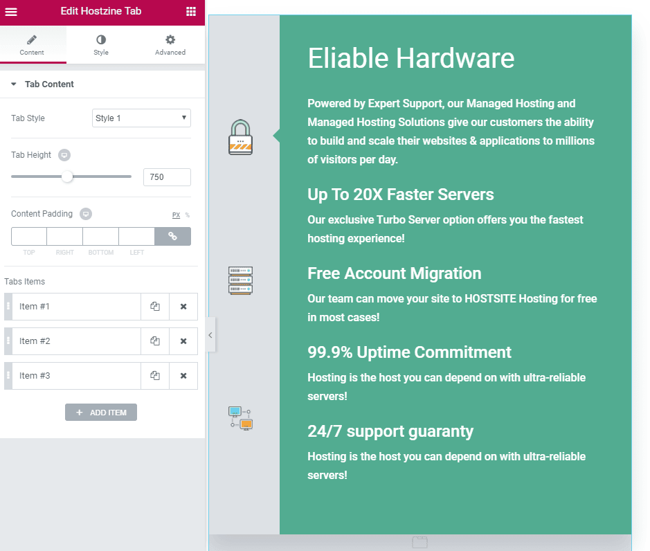 uHost Tab