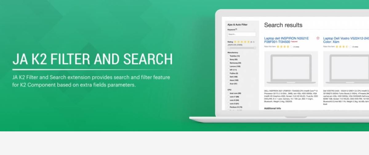 ja k2 filter and search