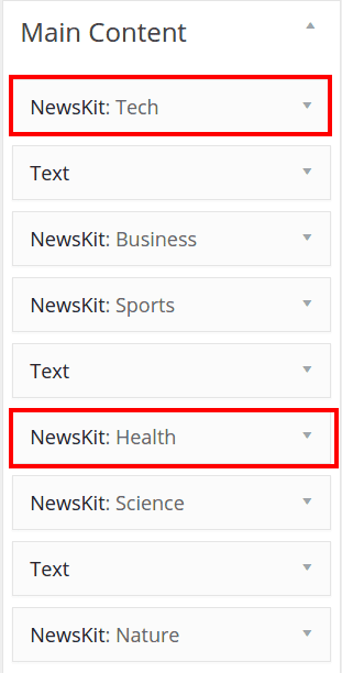 MainContent widgets