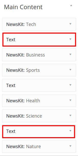 MainContent widgets