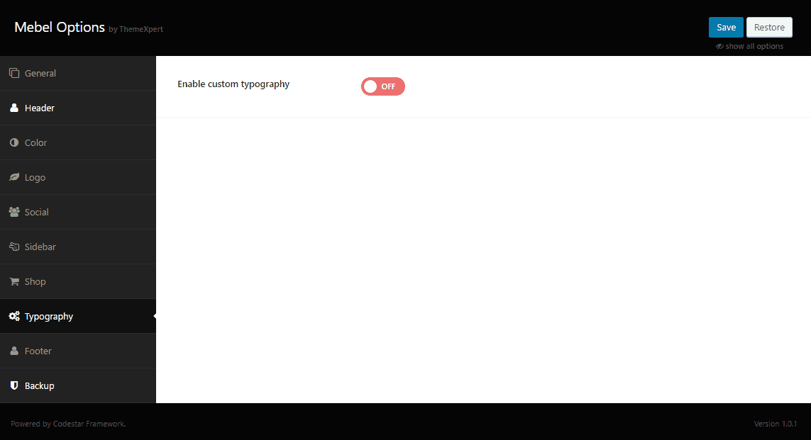 Typography Settings