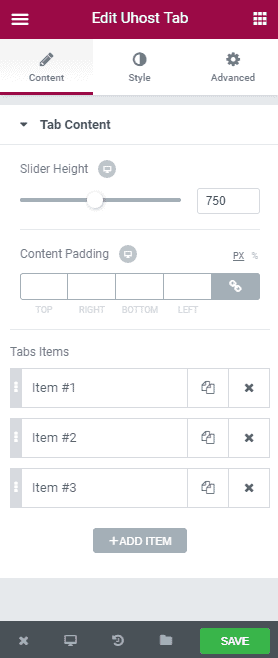 uHost Tab