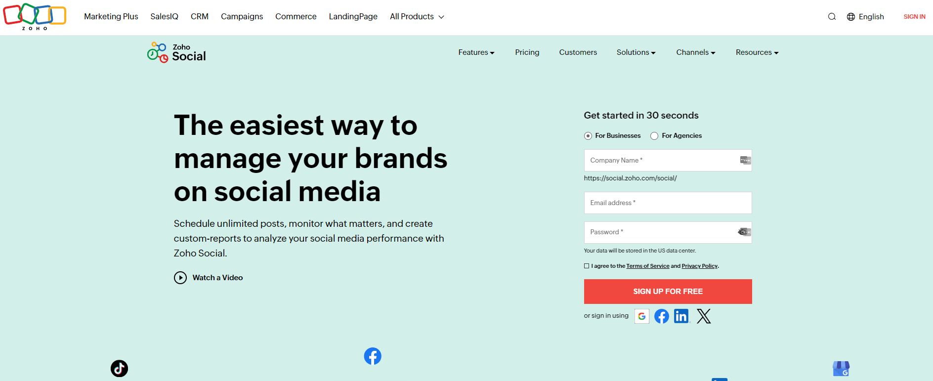 zoho social